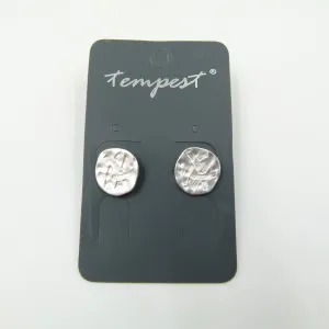 Circle studs with scoring detail earrings