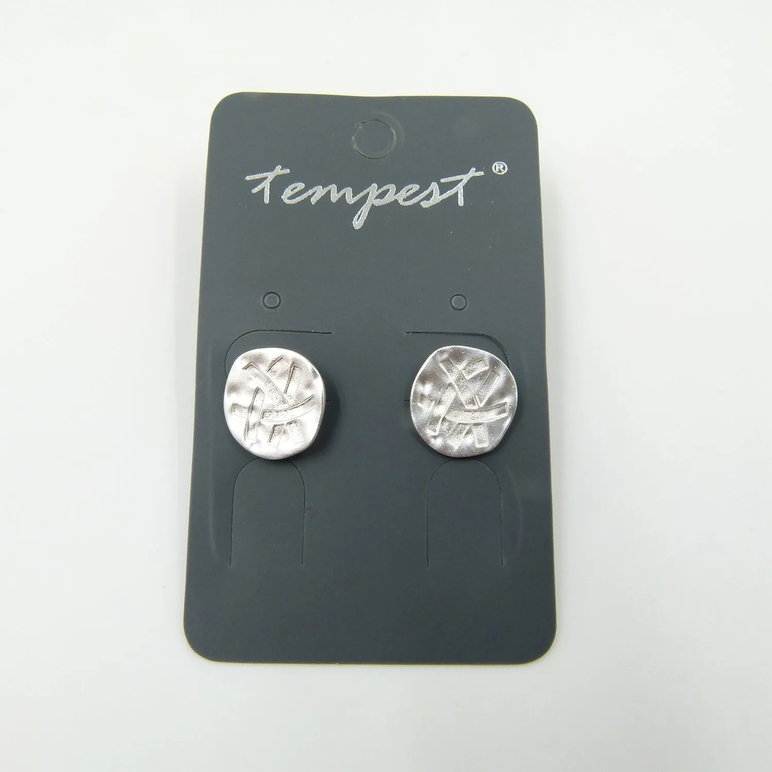Circle studs with scoring detail earrings