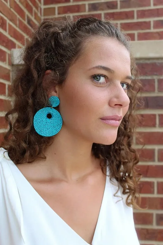 Circular Seed Bead Post Earrings