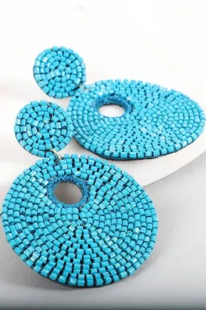 Circular Seed Bead Post Earrings