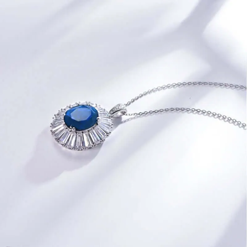 Classic Dark Blue Sapphire Necklace