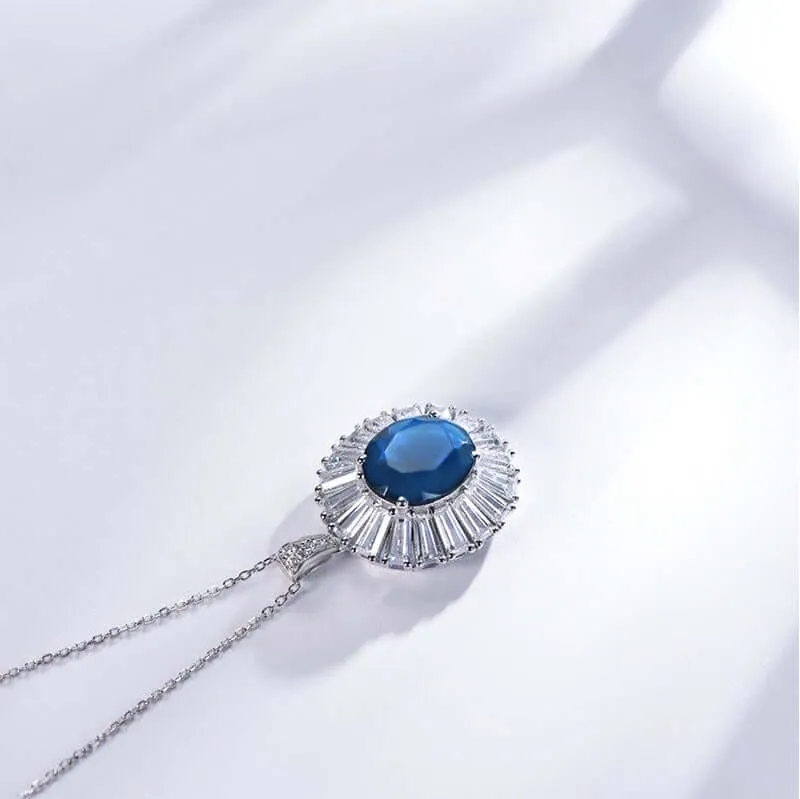 Classic Dark Blue Sapphire Necklace