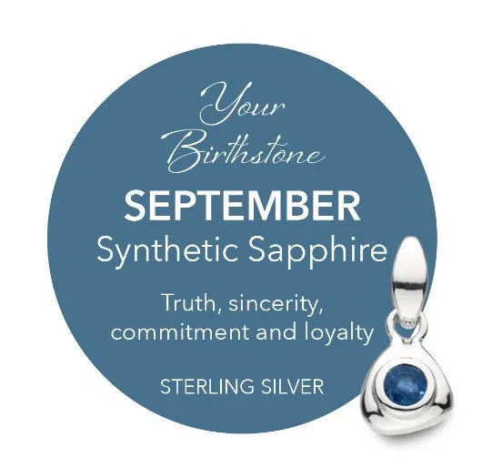 Coast September Birthstone Synthetic Sapphire Tag Necklace