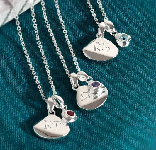 Coast September Birthstone Synthetic Sapphire Tag Necklace