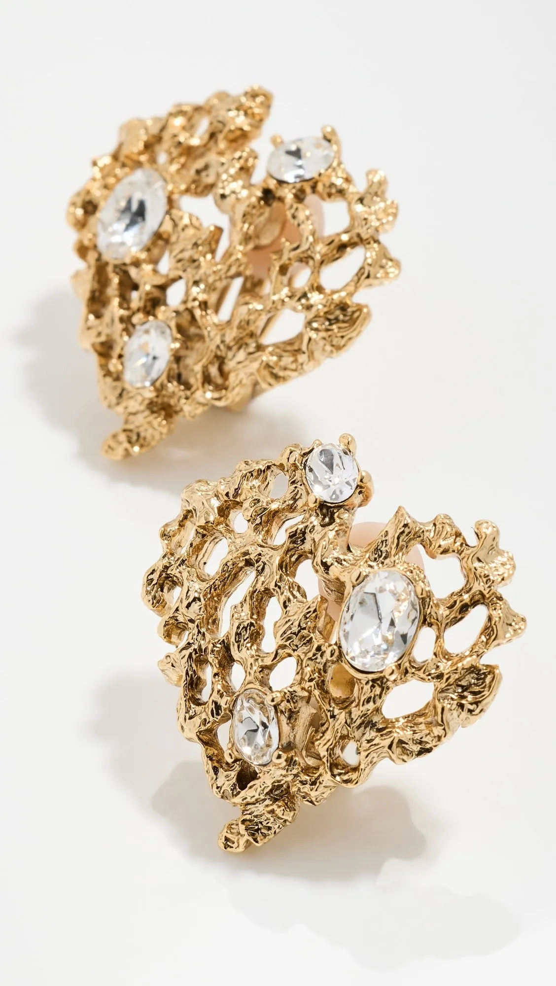 Coral Heart Earrings (clip on)