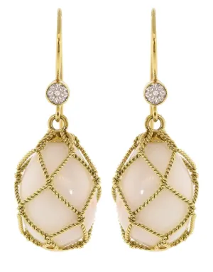 Coral Net Drop Earrings