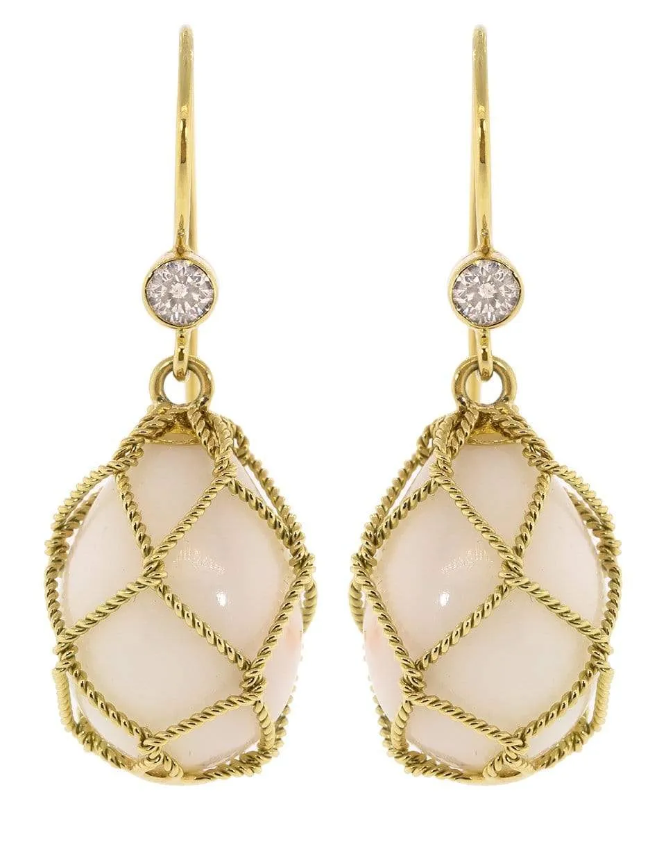 Coral Net Drop Earrings