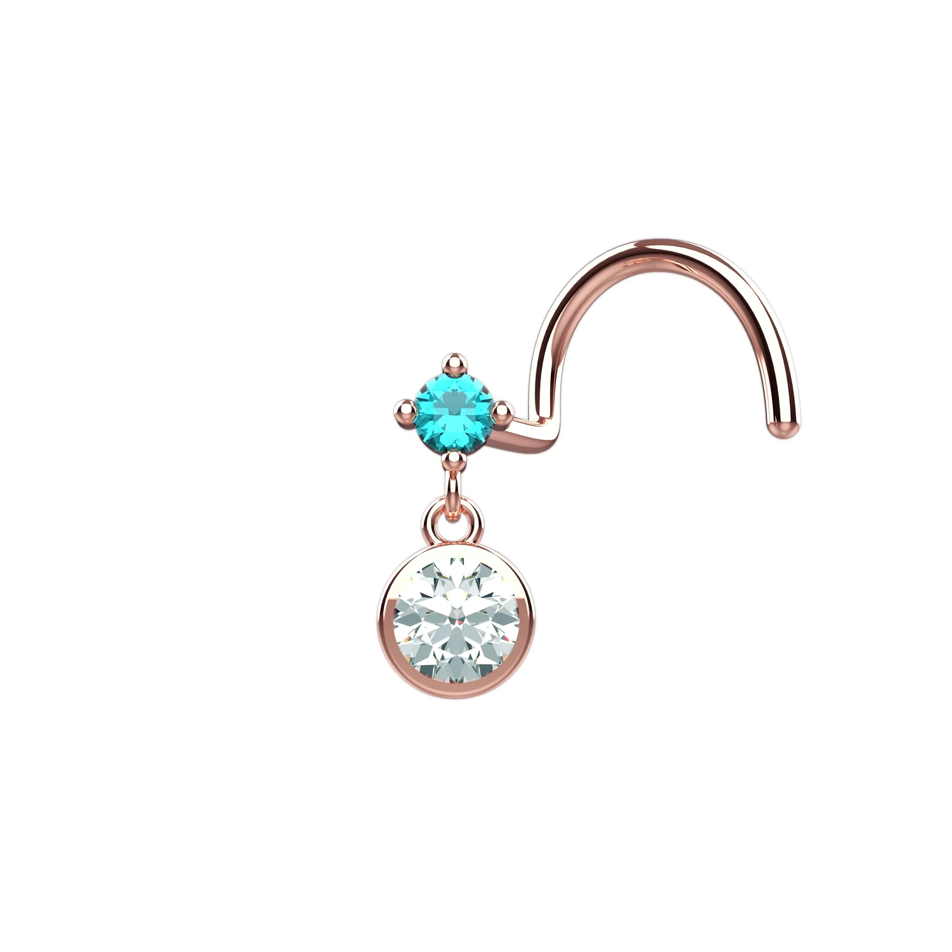 Dangling Nose Piercing – Gold Dangle Nose Ring Jewelry for Women