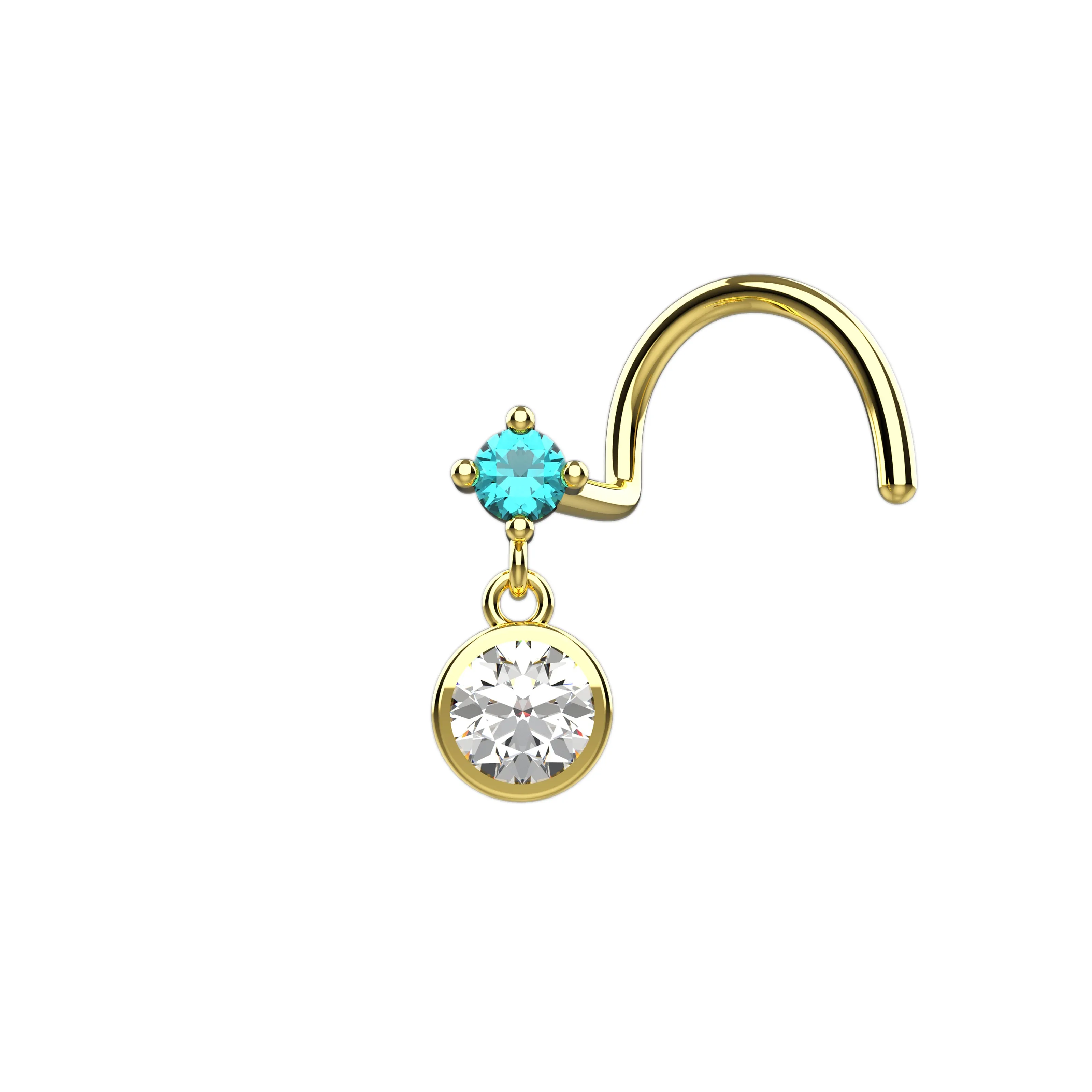 Dangling Nose Piercing – Gold Dangle Nose Ring Jewelry for Women