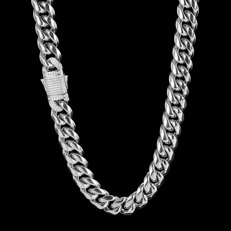 Diamond Cuban Link Stainless Steel Choker Chain