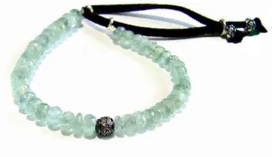Dreams of a Sea Sparkle in Aquamarine Gemstones |  Adjustable Bracelet- Compassion Prosperity