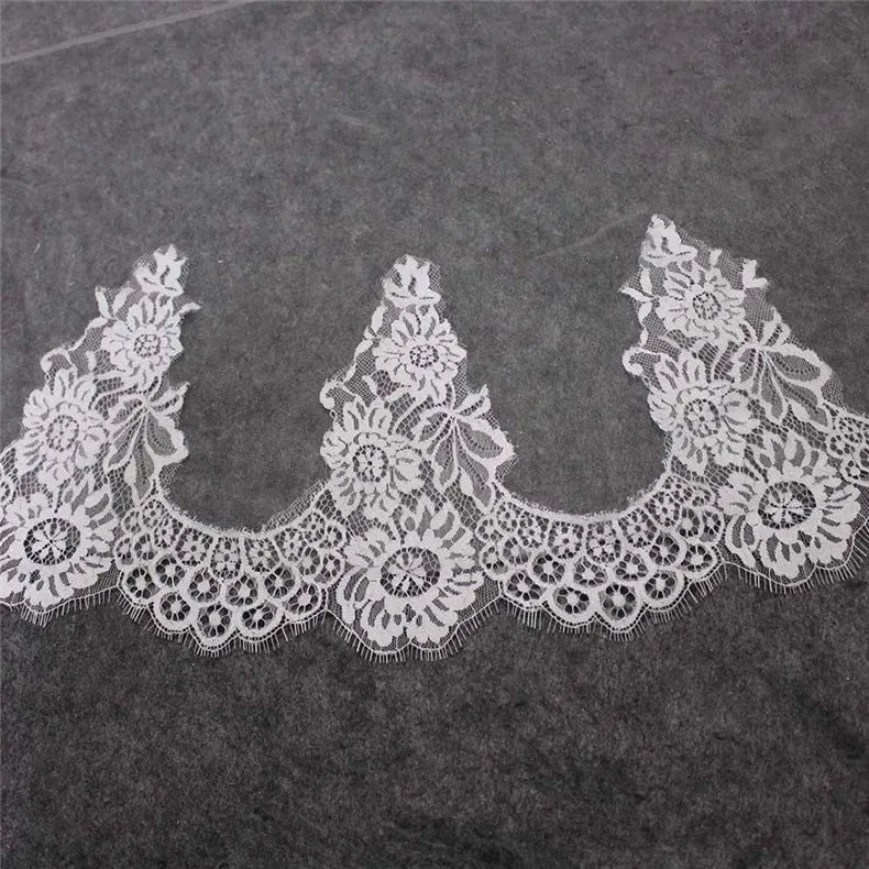 Drop Cut Soft Eyelash Lace Wedding Veil