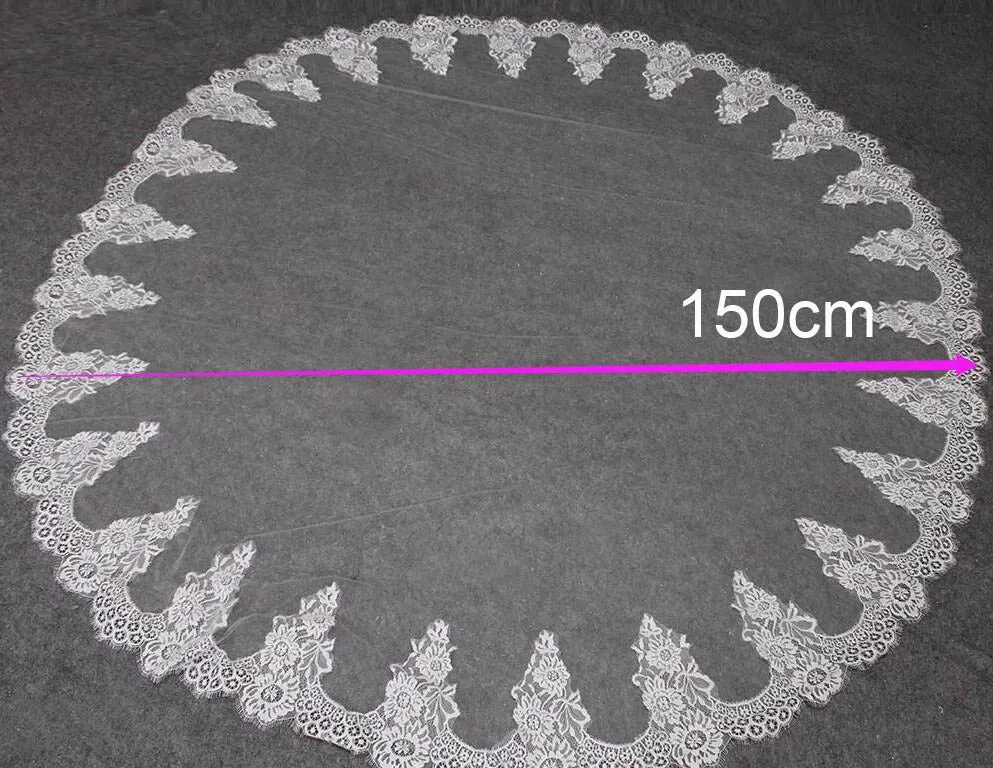 Drop Cut Soft Eyelash Lace Wedding Veil