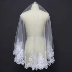 Drop Cut Soft Eyelash Lace Wedding Veil