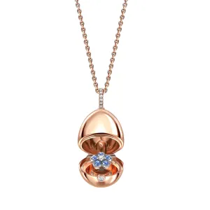 Fabergé Essence Rose Gold Blue Sapphire Forget Me Not Surprise Locket