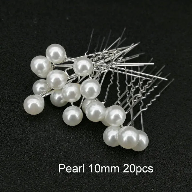 Fashion Women Simulated Pearl Hairpins Metal Barrette Clip Wedding Bridal Tiara Hair Accessories Wedding Hairstyle Design Tools