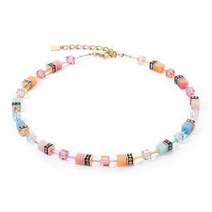 GeoCUBE® Iconic necklace aqua-apricot