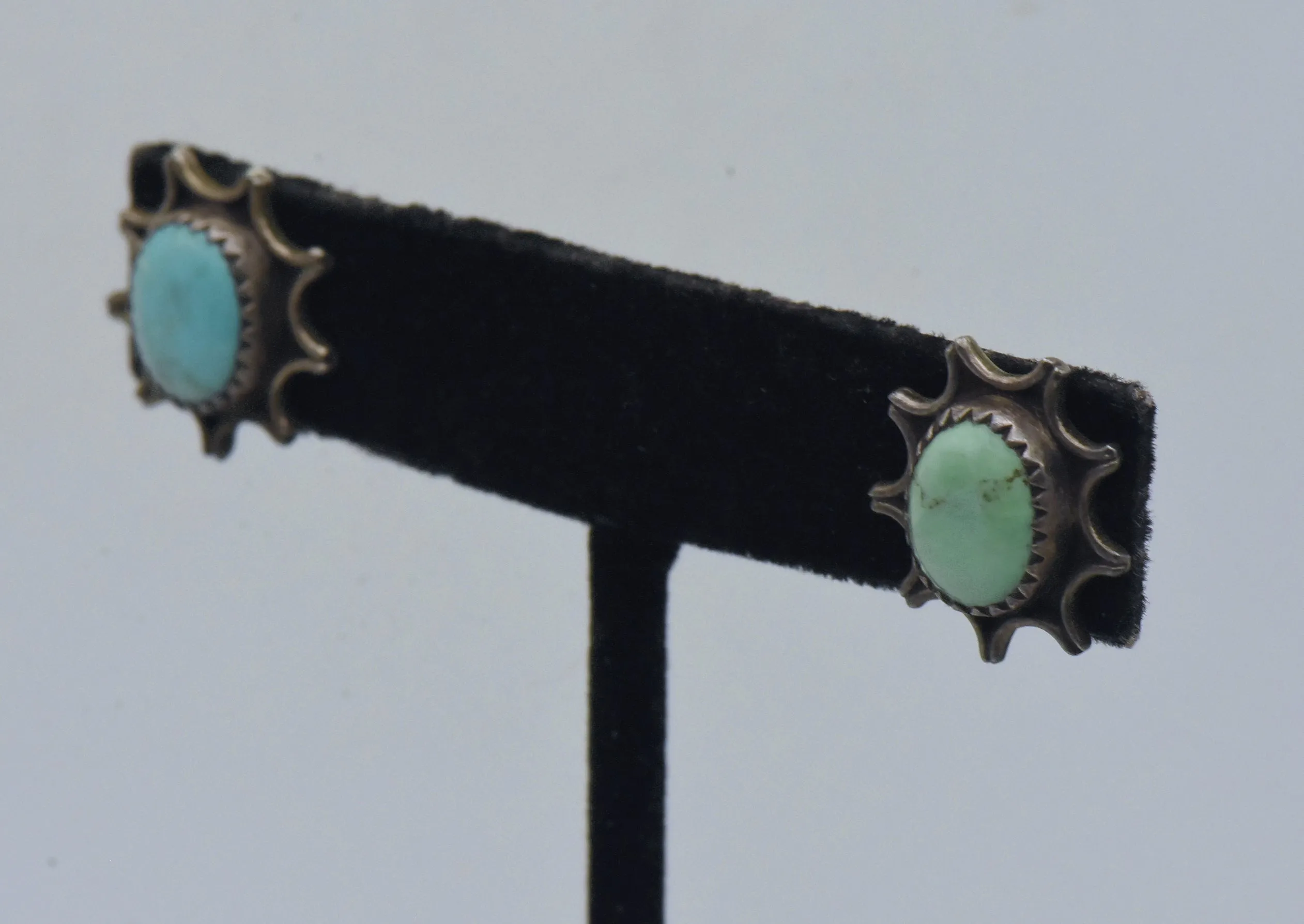 Gilbert Damon - Vintage Handmade Sterling Silver and Turquoise Earrings