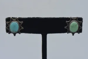 Gilbert Damon - Vintage Handmade Sterling Silver and Turquoise Earrings