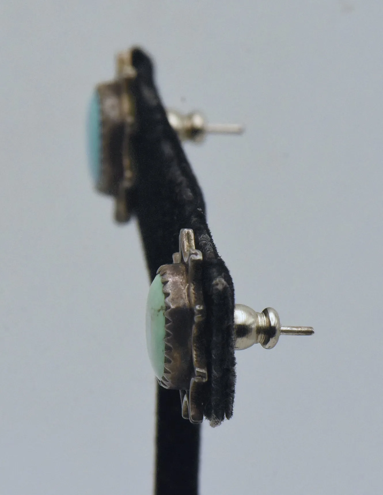 Gilbert Damon - Vintage Handmade Sterling Silver and Turquoise Earrings