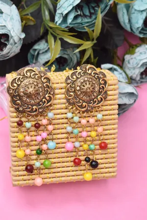 Golden Oxidized Earrings: Fancy Wedding Partywear
