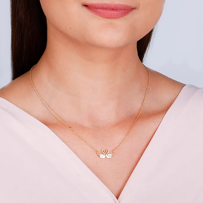 Golden Swan Love Necklace