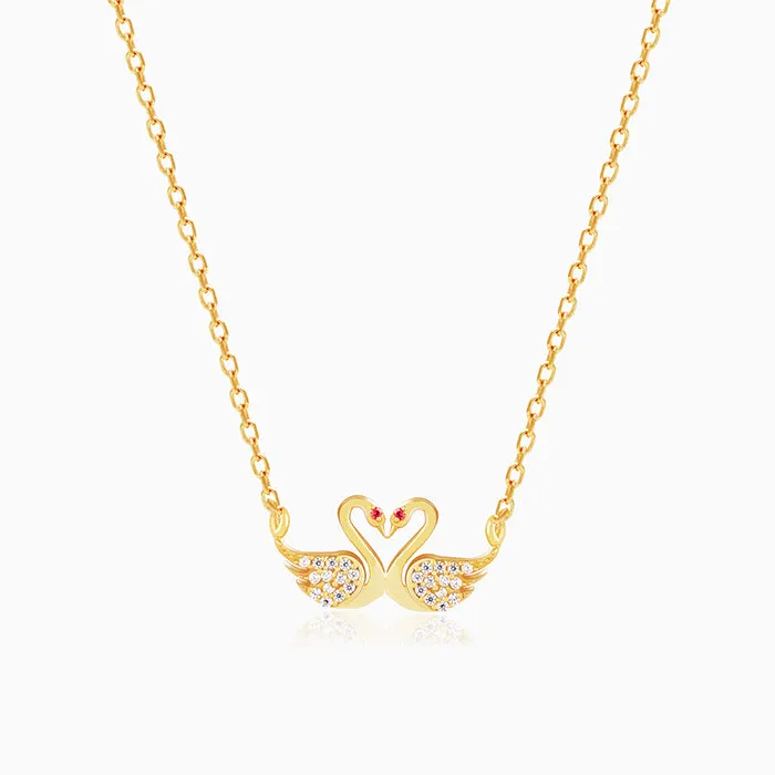 Golden Swan Love Necklace