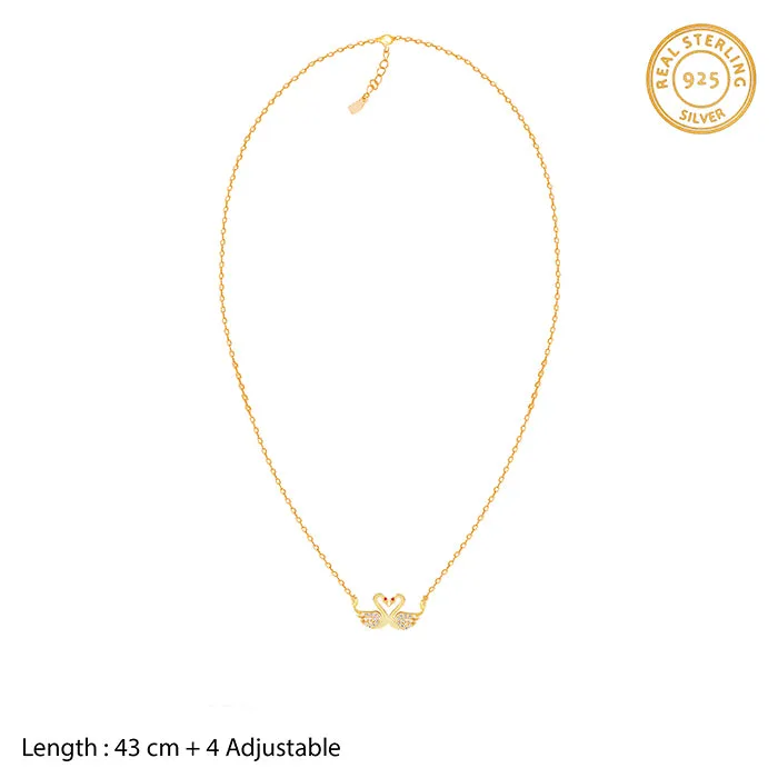Golden Swan Love Necklace