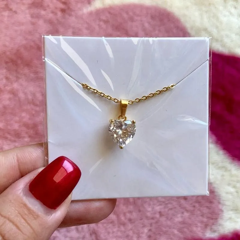 Heart Necklaces with Zircon Heart Pendant