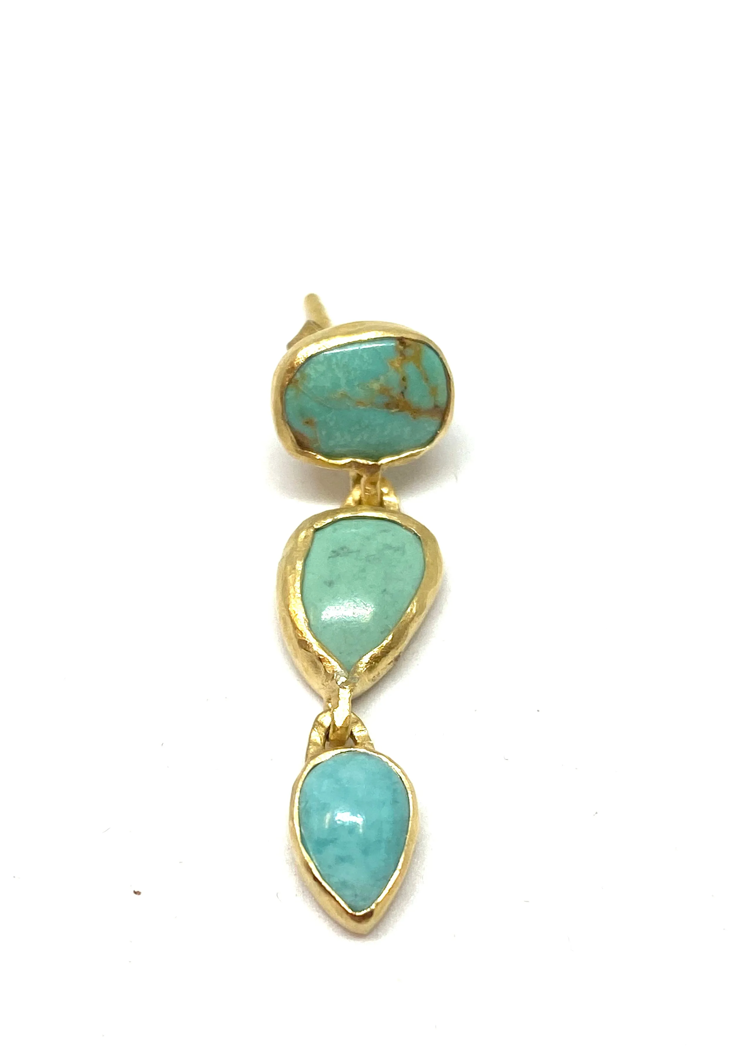 Heather Benjamin Single Triple Turquoise Drop Earring