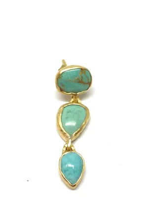 Heather Benjamin Single Triple Turquoise Drop Earring