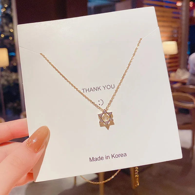 Hexagram Zircon Necklace