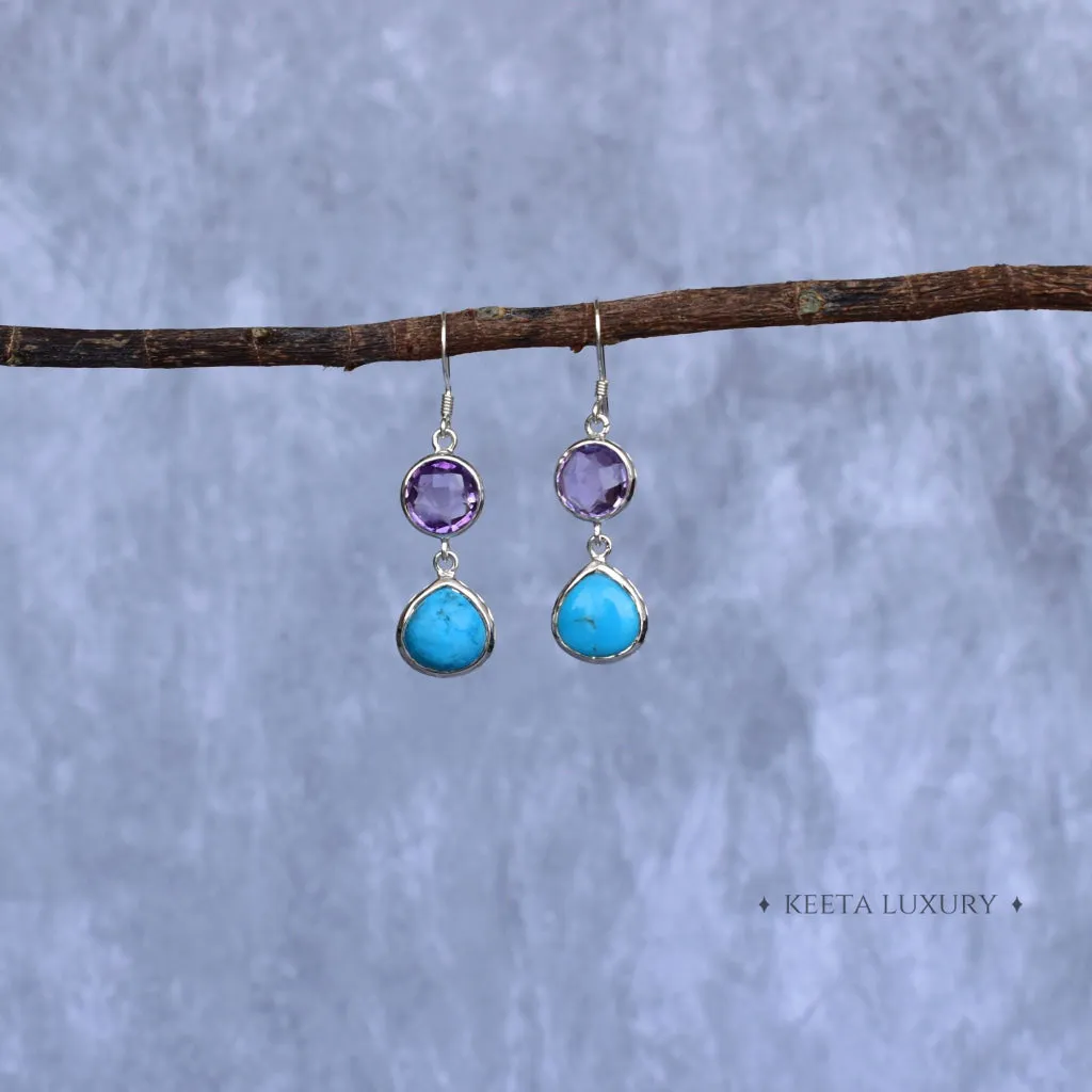 Hybrid - Amethyst & Turquoise Earrings