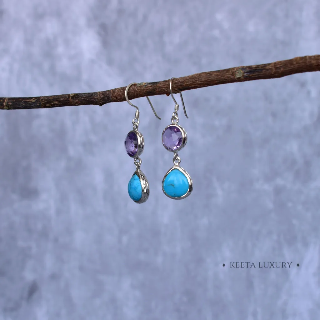Hybrid - Amethyst & Turquoise Earrings