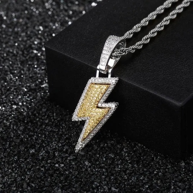 Jewelry 2020 Jewelry Fashion Full zircon lightning Necklace Chains For Boys Hip Hop Party Biker Men's Pendant Necklace Jewelry