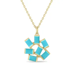 Large Jubilation Pendant Necklace: Turquoise