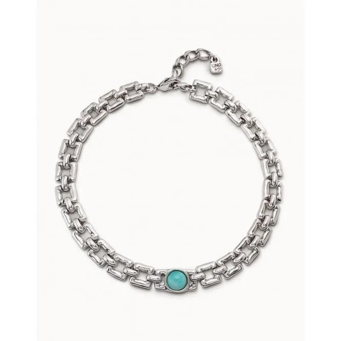 Linda Turquoise Metal Natural Stone Necklace
