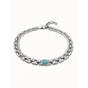 Linda Turquoise Metal Natural Stone Necklace