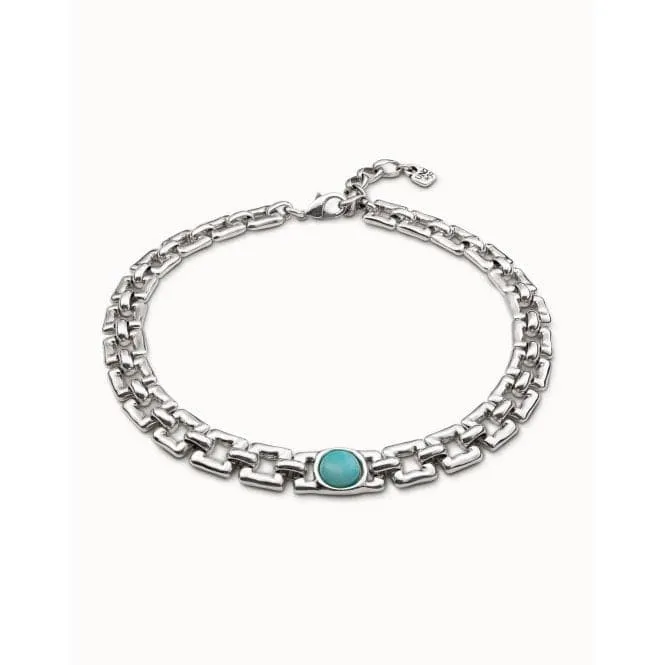 Linda Turquoise Metal Natural Stone Necklace