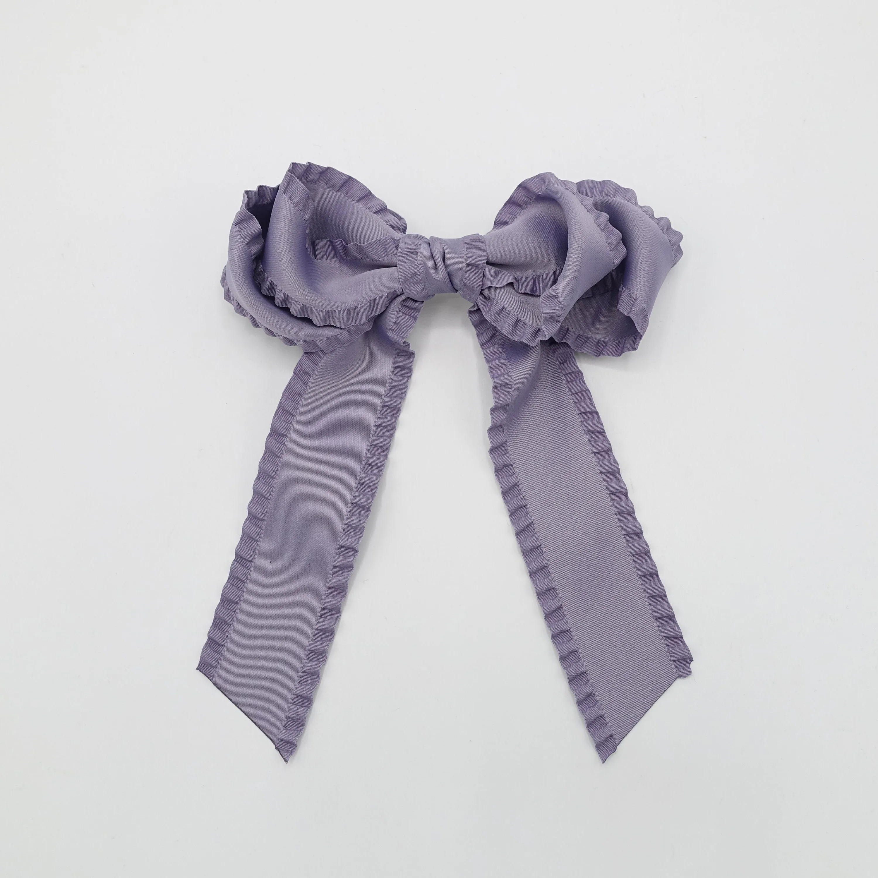 long tail frill hair bow edge decorated women hair french barrette hair accessory for women