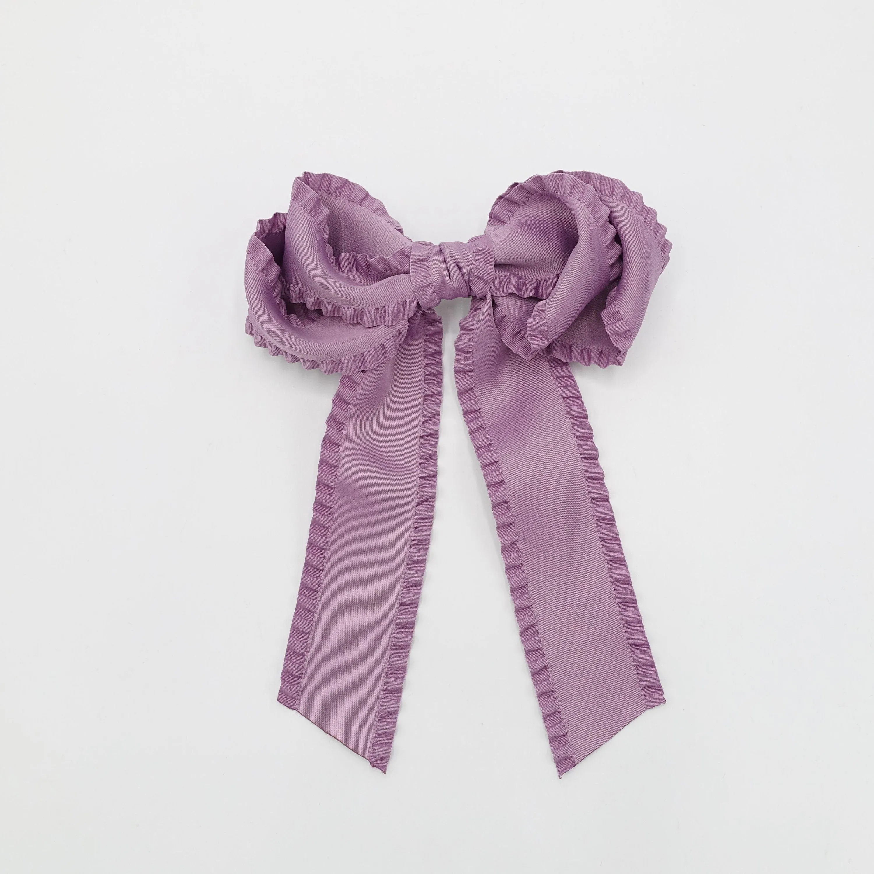 long tail frill hair bow edge decorated women hair french barrette hair accessory for women
