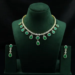Manish Malhotra InspiredRound Neck Zircon/AD Necklace Set 12788-68