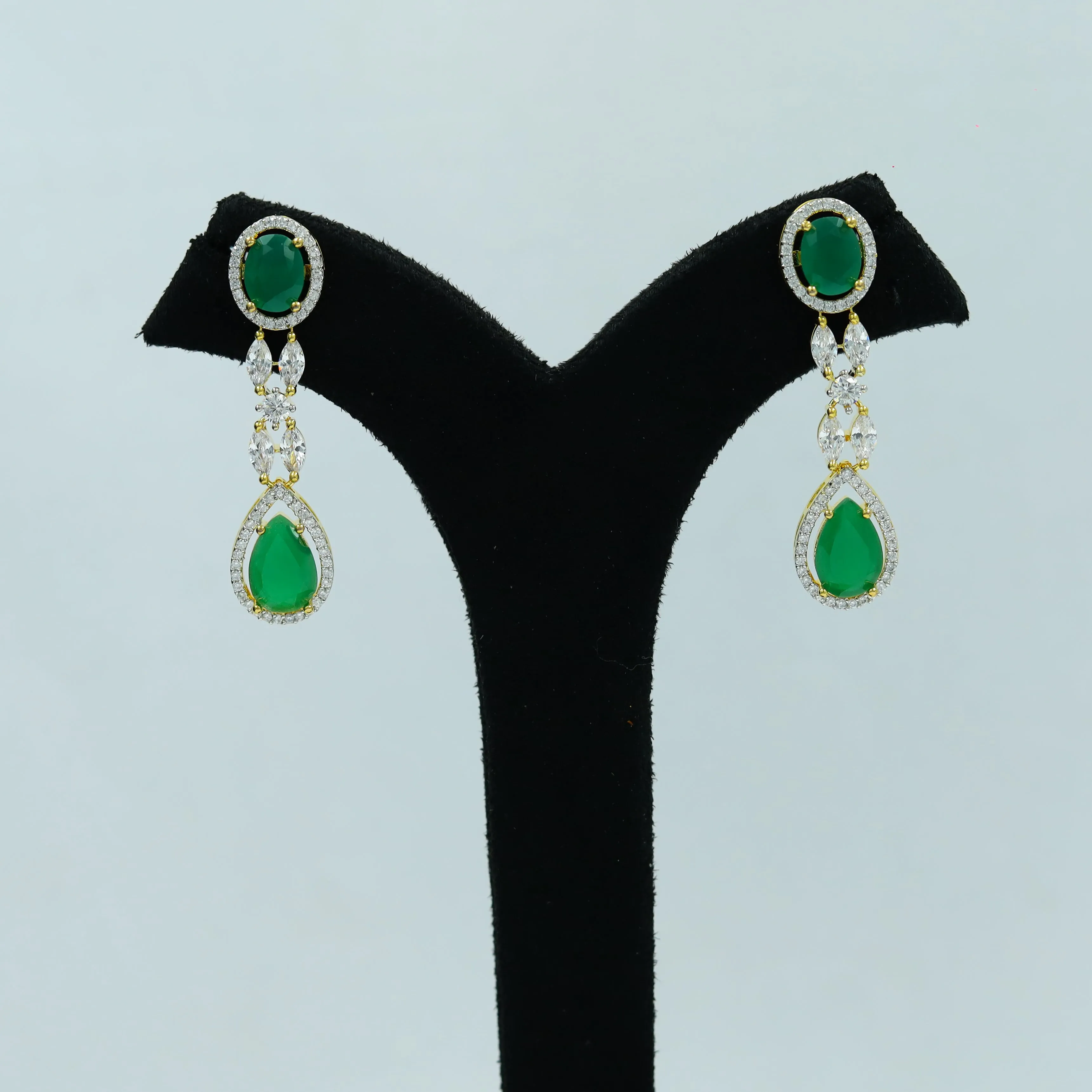 Manish Malhotra InspiredRound Neck Zircon/AD Necklace Set 12788-68
