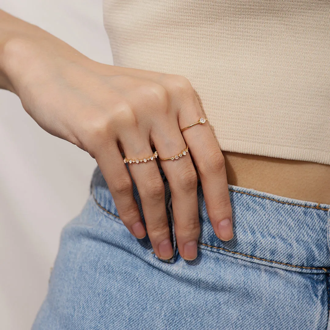 MARGARET | Rose Cut White Sapphire Band Ring