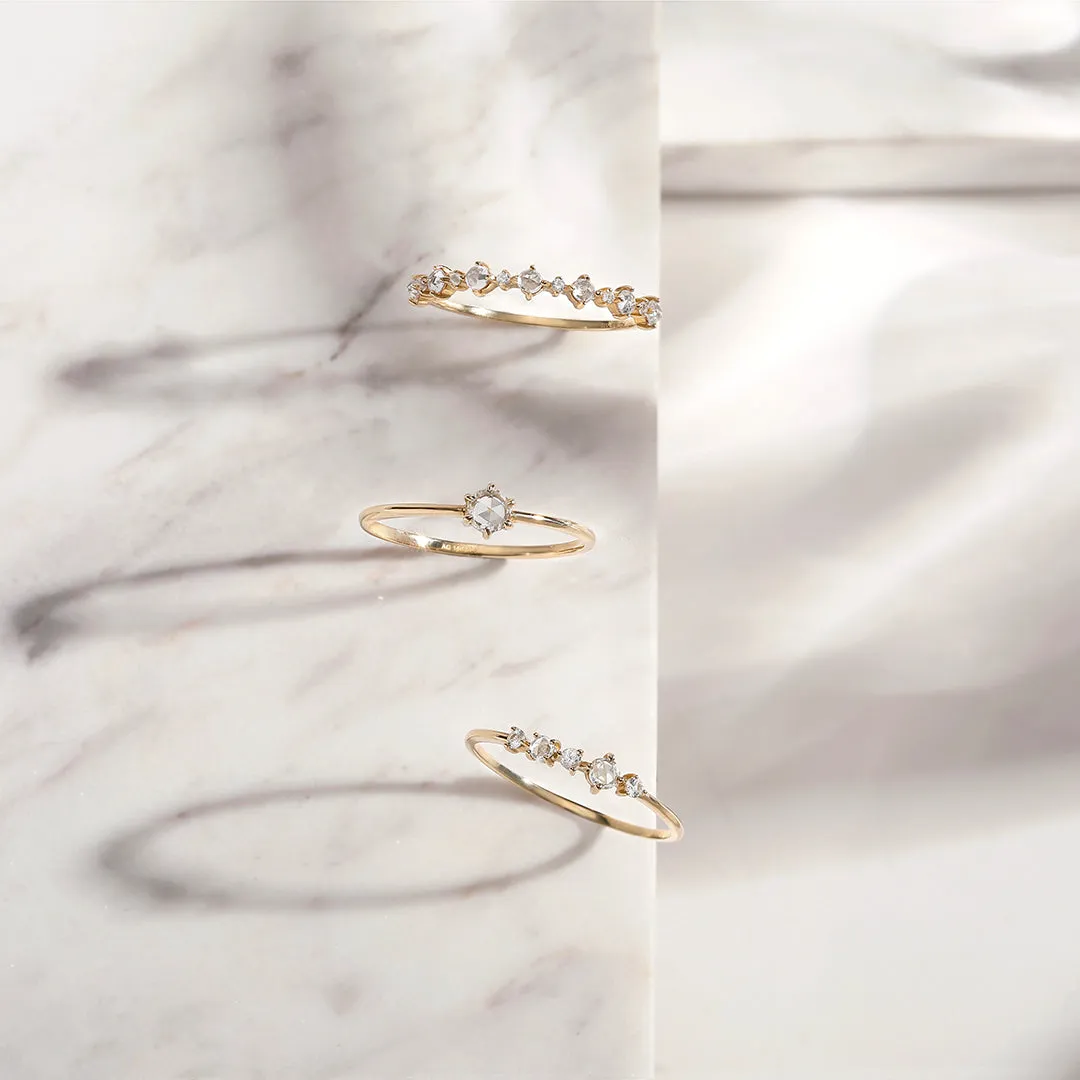 MARGARET | Rose Cut White Sapphire Band Ring