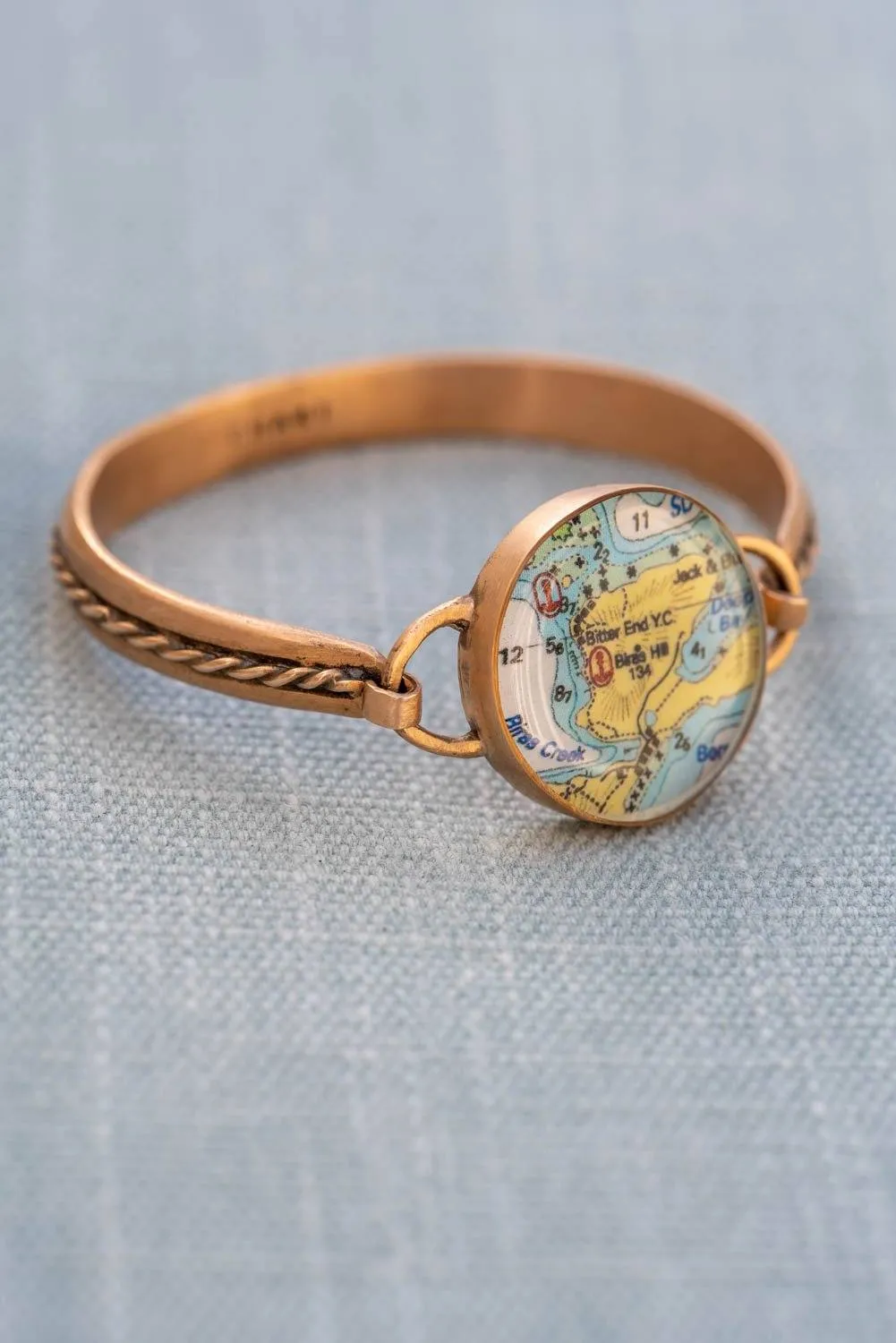 Nautical Map Hook Cord Bracelet