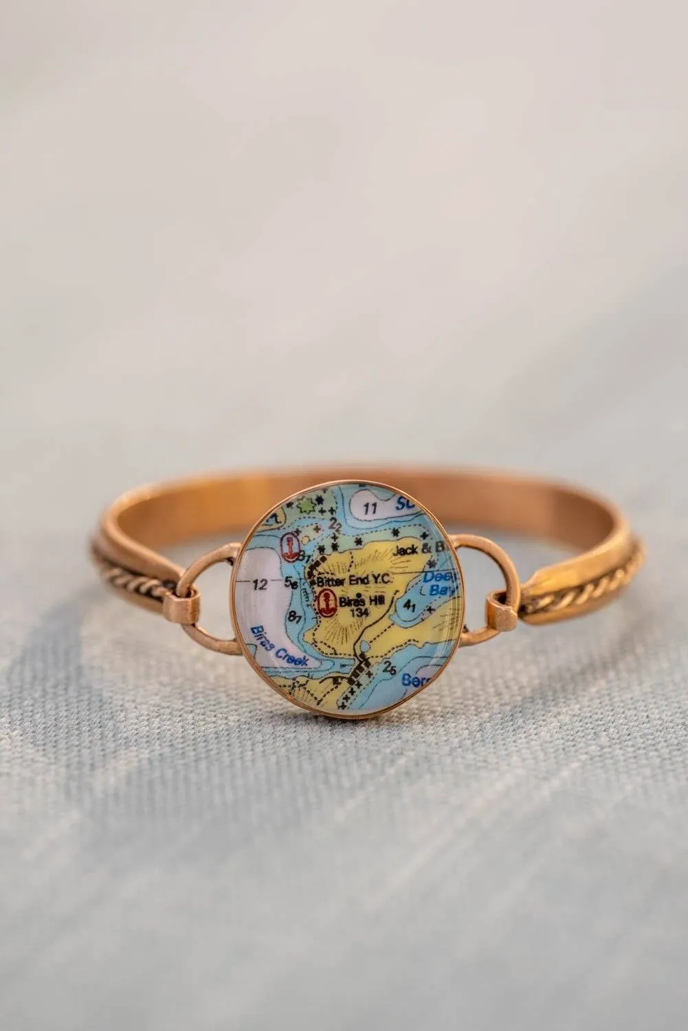 Nautical Map Hook Cord Bracelet