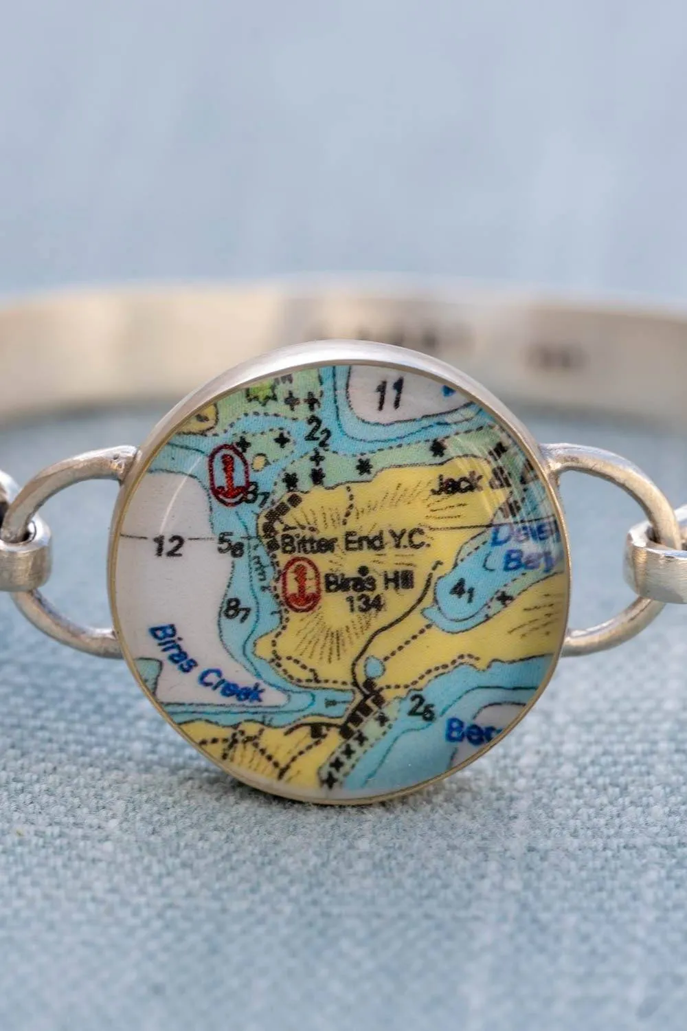 Nautical Map Hook Cord Bracelet