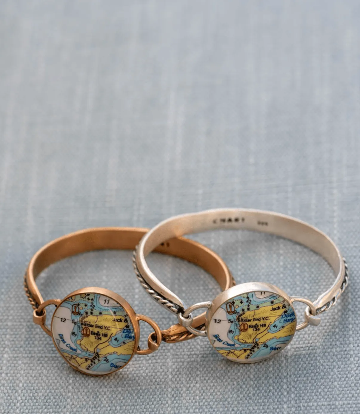 Nautical Map Hook Cord Bracelet
