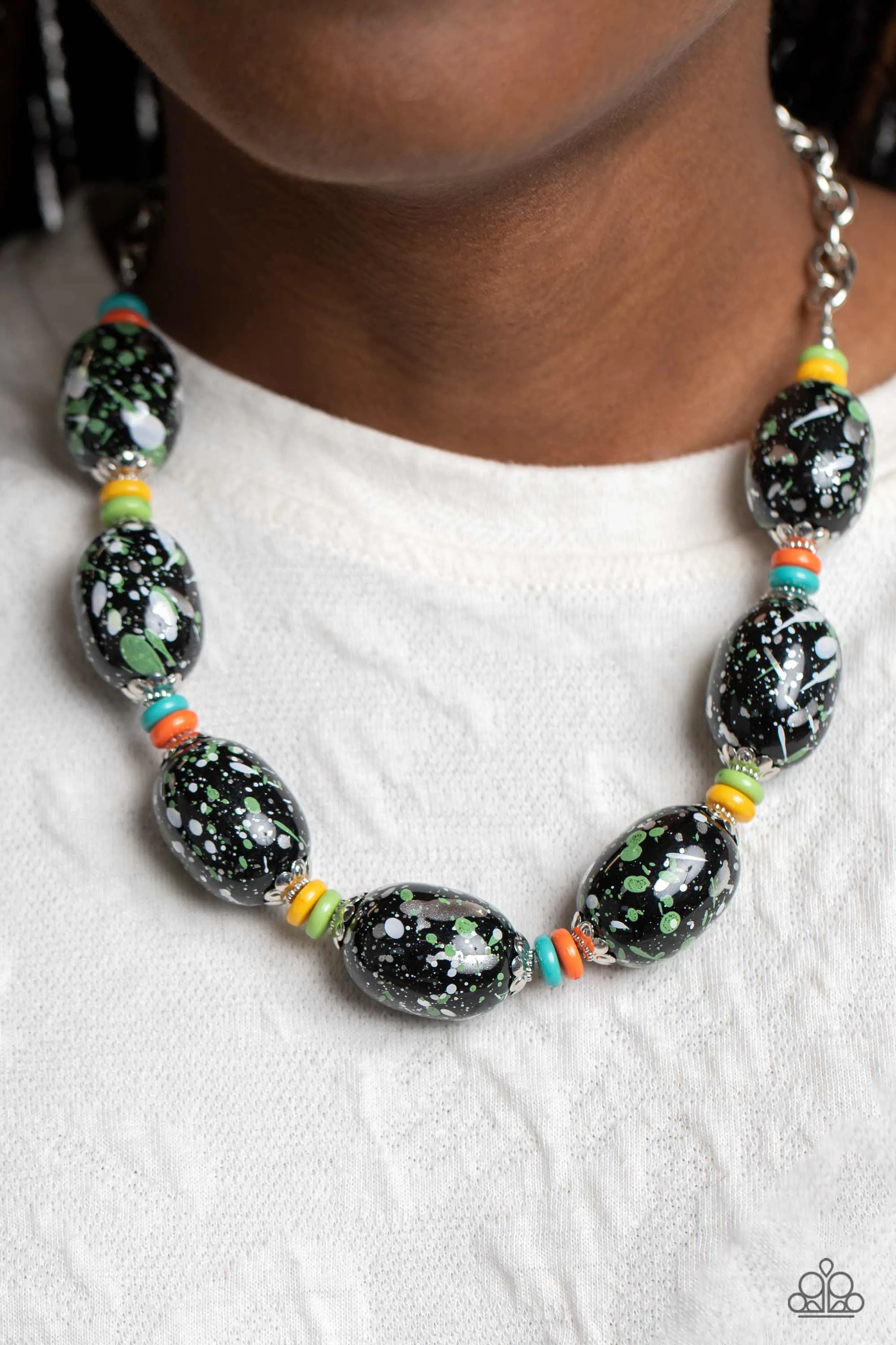 Necklaces No Laughing SPLATTER - Green N2026